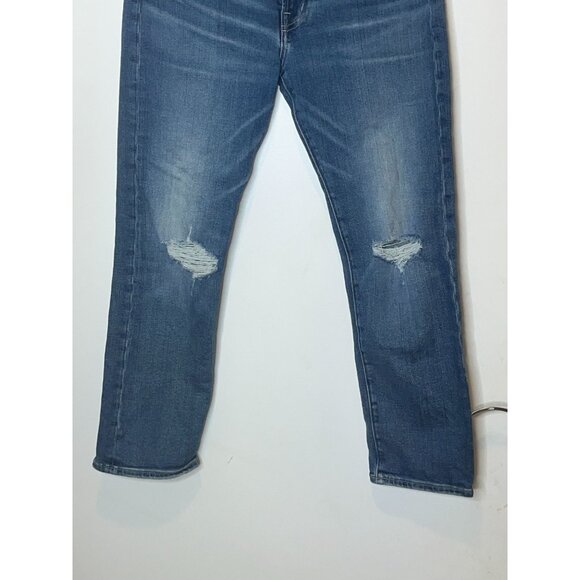 Edwin Erin Crop Distressed Straight Jeans Womens Size 27 - Picture 3 of 13